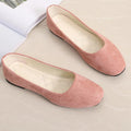 Women Suede Square Flat Heel, Pumps Size 34-39