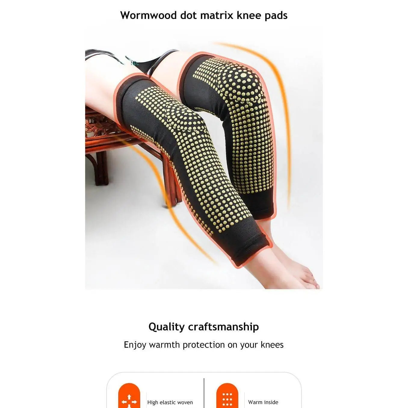 Extended Knee Brace, Latex Construction, Self-Heating