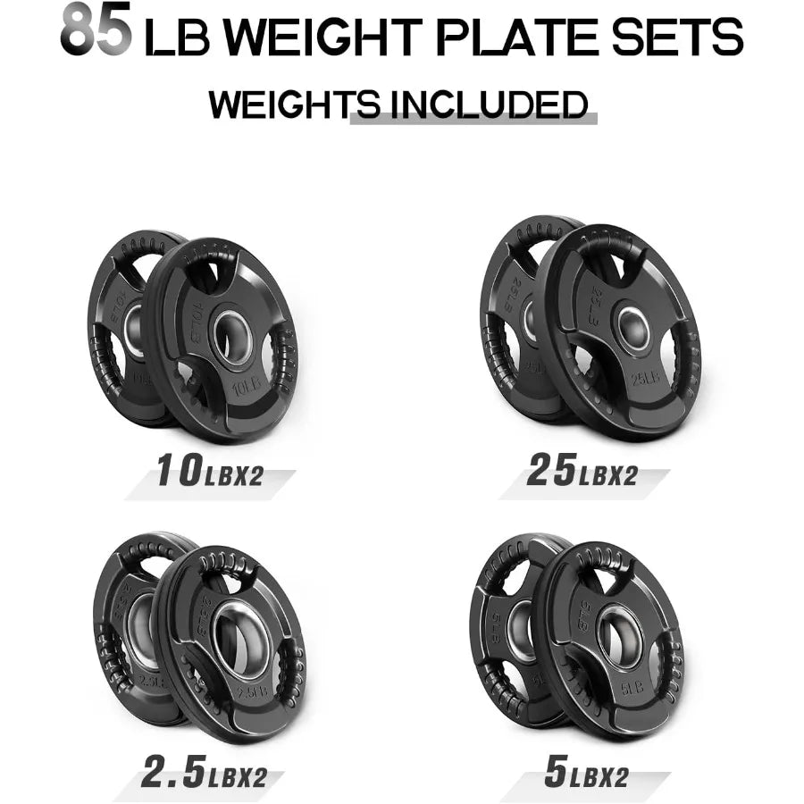 Rubber Grip Plates for Barbell 2-Inch Weight Plates