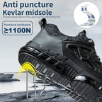 Work shoes with elastic buttons and lace-up