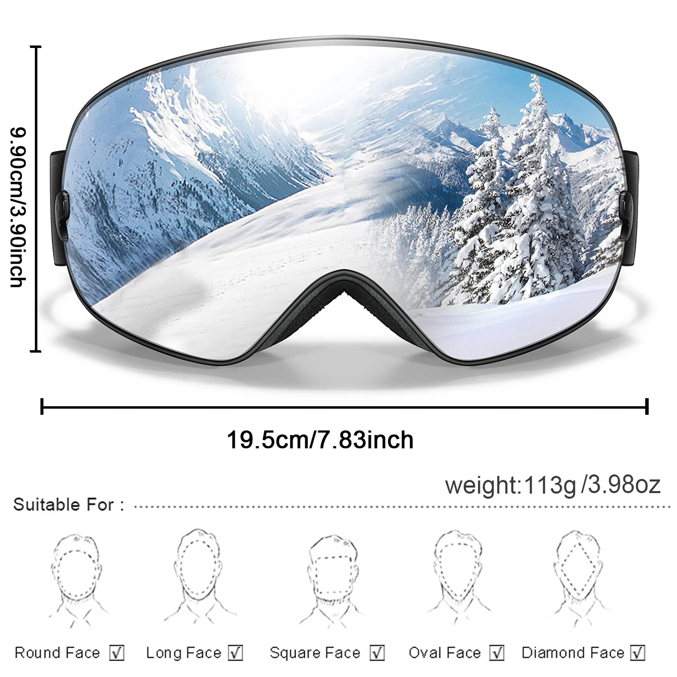 Winter Outdoor SKI Goggles Men, Women, Teen,