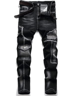 Mid-high waist fringed jeans, solid color