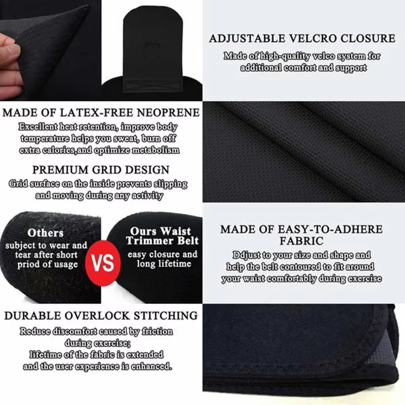 Waist Trimmer, Unisex, Sweat Band Waist, Wraps