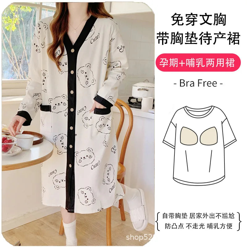 Pregnant Women's Clothing, Nightgown, Loose, Cute
