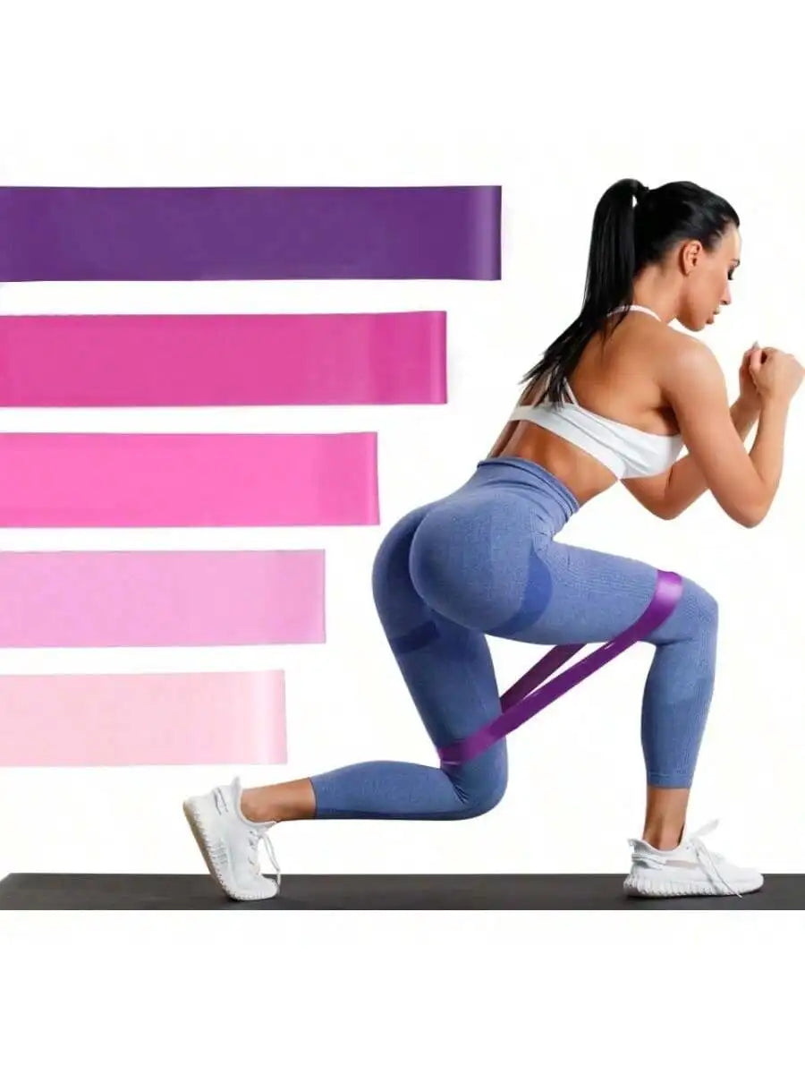5 Pcs Pink Resistance Bands Set