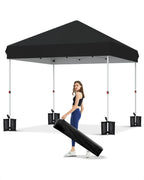10x10 FT Pop Up Canopy Tent, Adjustable, 4 Sandbags, Carry Bag