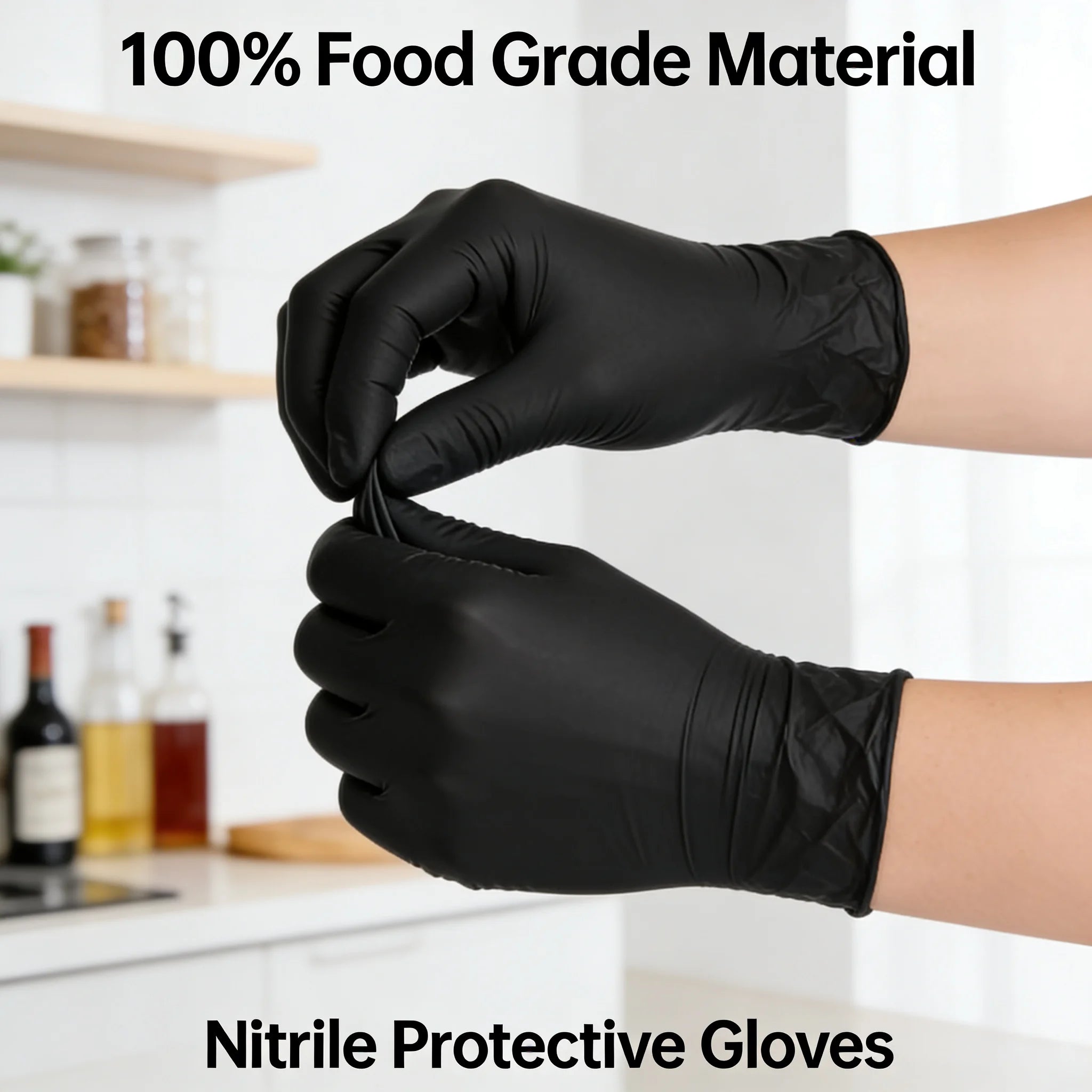 100 PCS Nitrile Gloves, Thickened, Cleaning, Hairdressing, Waterproof
