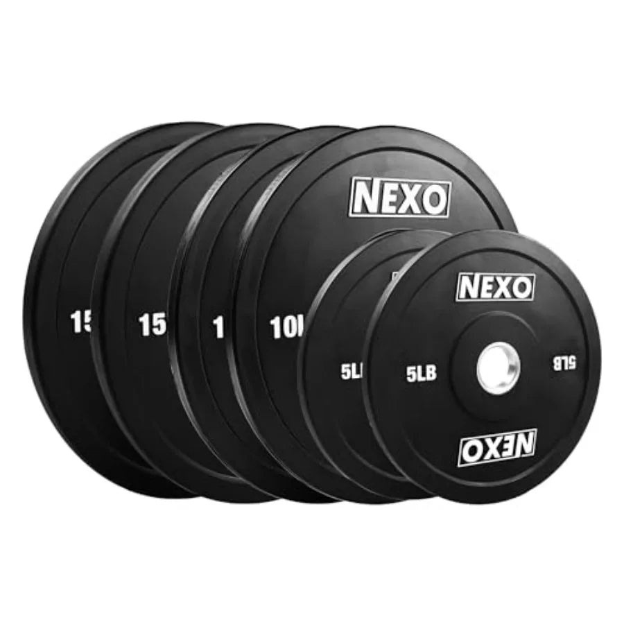60LB Rubber Bumper Plate Set -2x15LB 2x10LB 2x5LB  Training Weight Plates