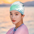 Girls Swim Cap, Waterproof, Non-Slip, Long Hair