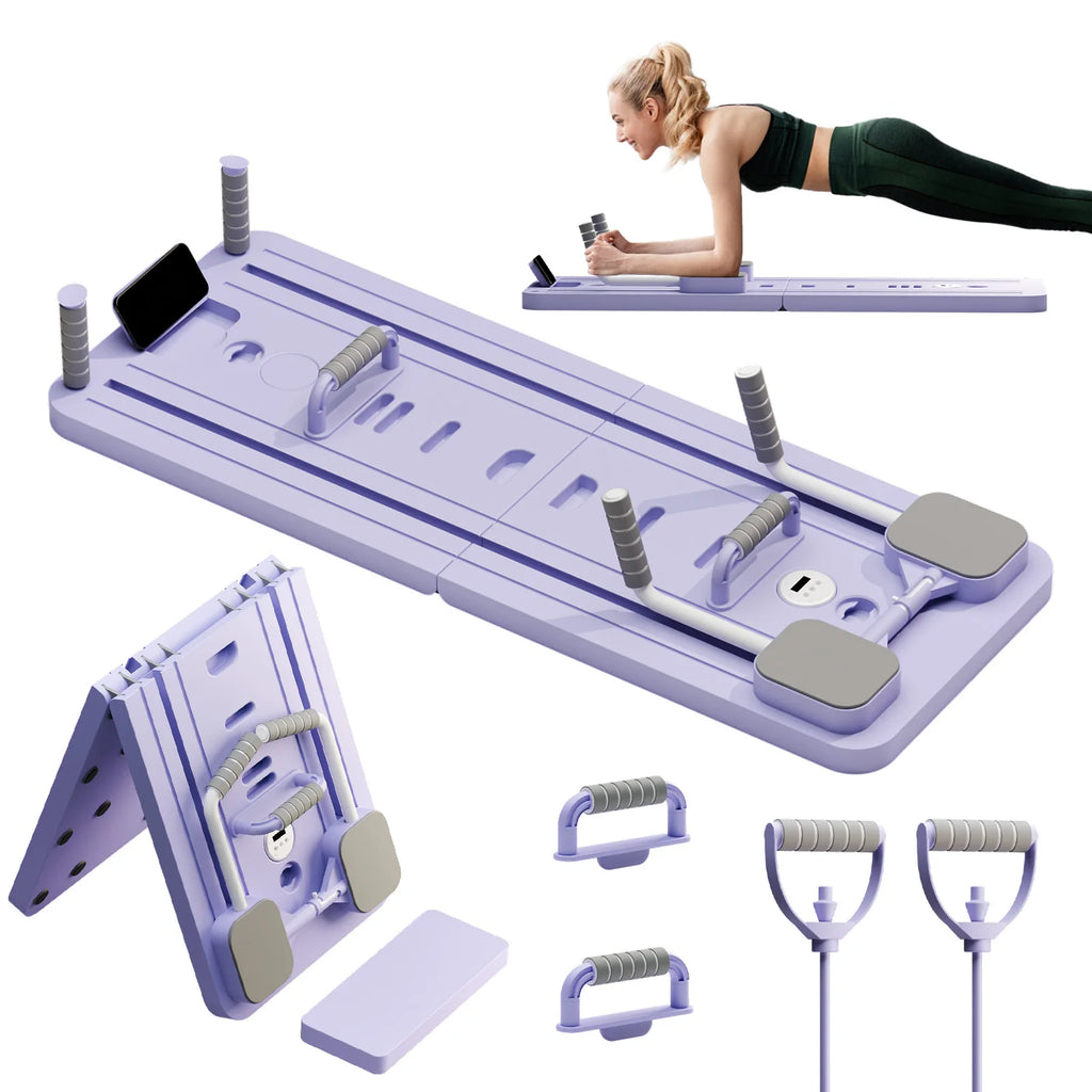 Ab Pilates Board, Adjustable Multi-Functional, Full-Body Bands