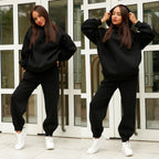 Women Fleece Two Piece Sets,Warm Hoodies