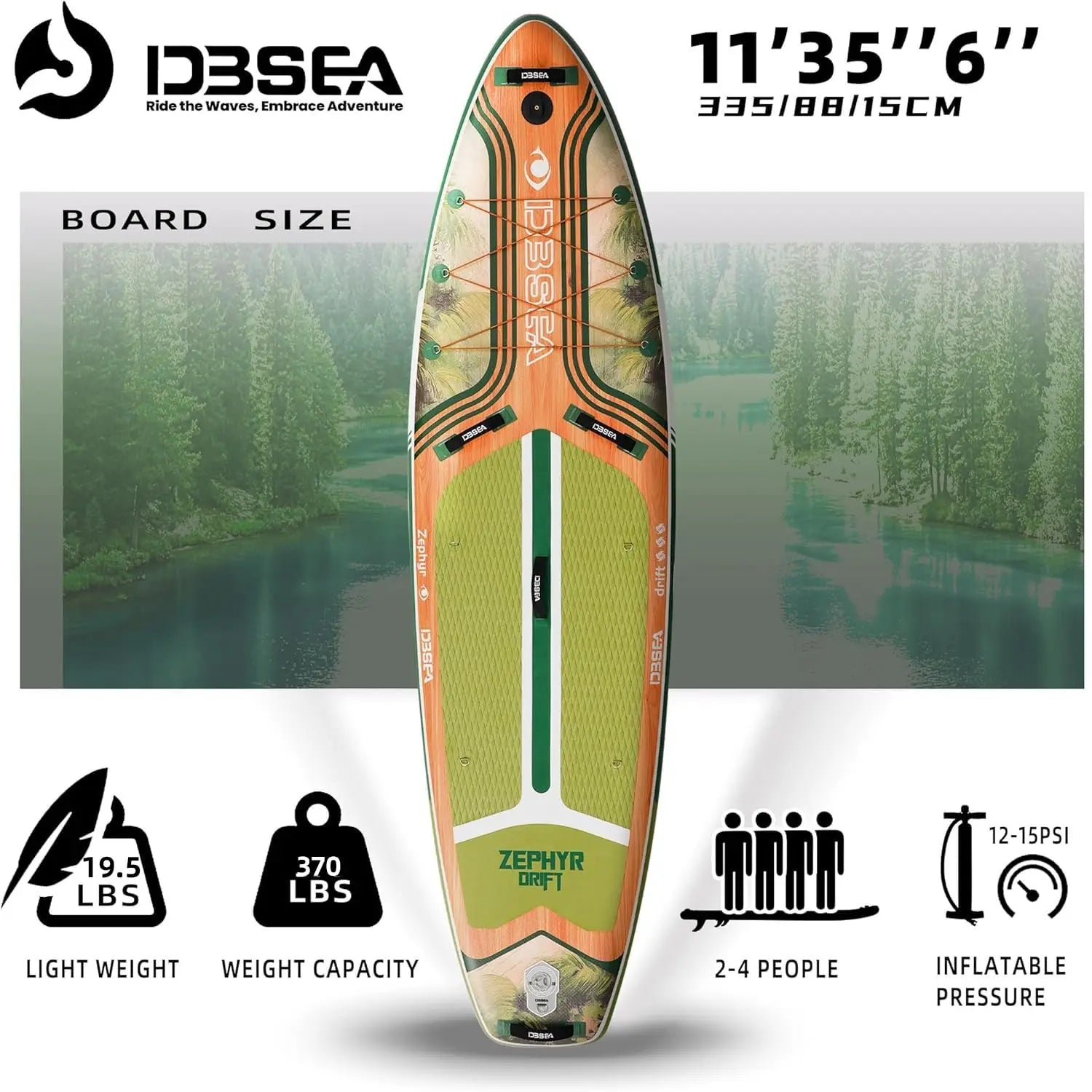 11ft Inflatable Paddle Board, Stand up, SUP Accessories
