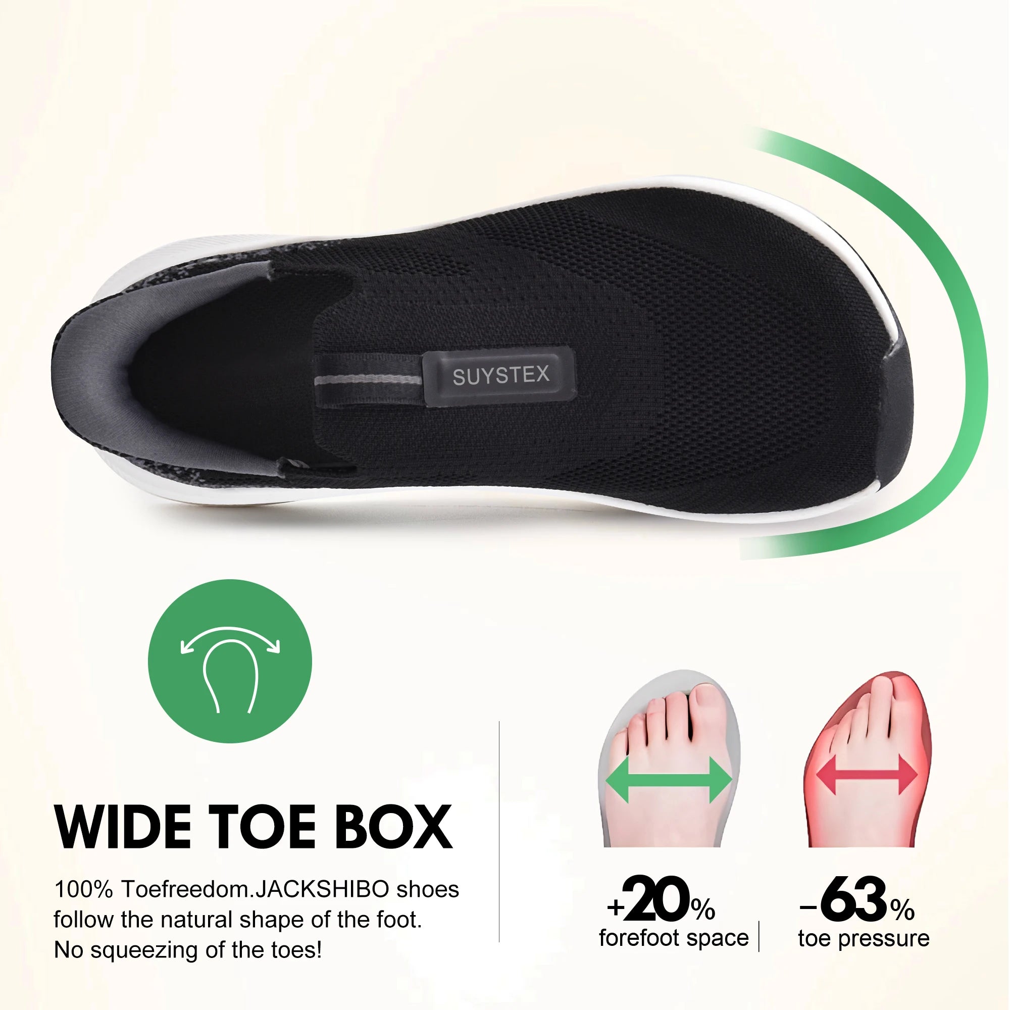Mens Slip-in Arch Support Orthopedic Sneakers