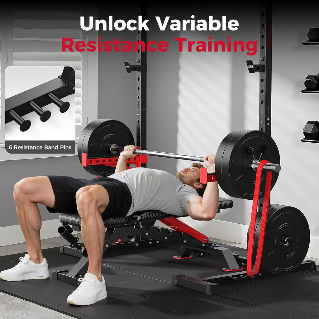 Squat Rack, Pull-Up Bar, Adjustable, for 6FT,7FT Barbell