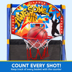 LED Scoring Arcade Basketball Game, 4 Balls, Height 44"-55"