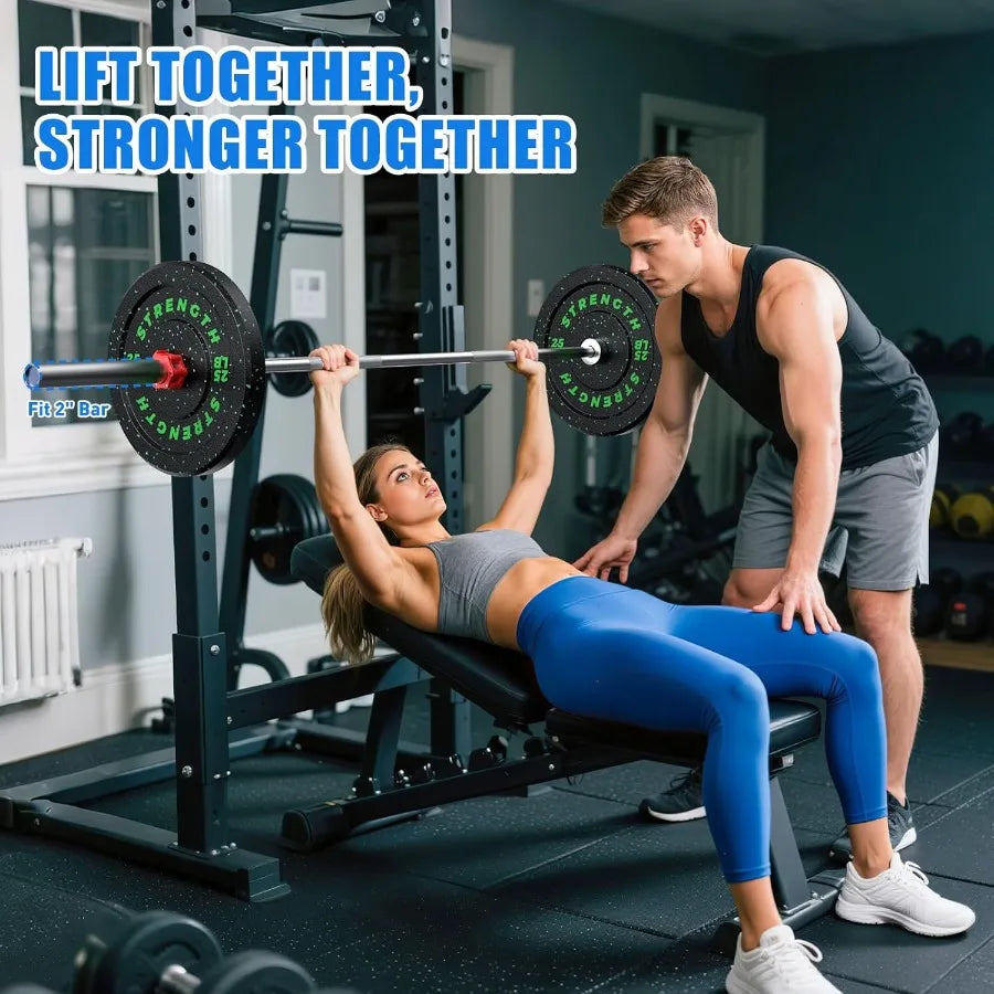 2-Inch Bumper Plates Barbell Rubber Weight Plates - 20-260lbs