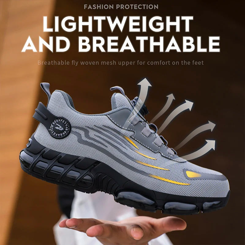 Breathable lace-free soft sole anti-smash anti-puncture shoes