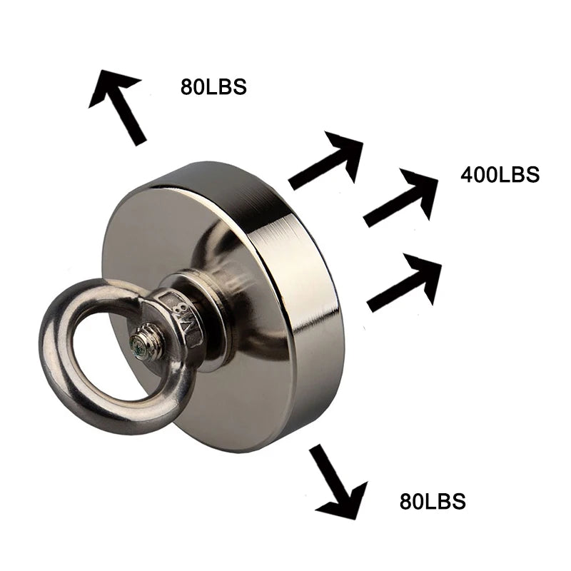 120KG/220KG /300KG/400KG/500KG, Magnet Large Neodymium N52 Magnets Magnet Strong Fishing