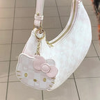 Printed Pollen Chessboard Crescent Bag, Women's Handbag