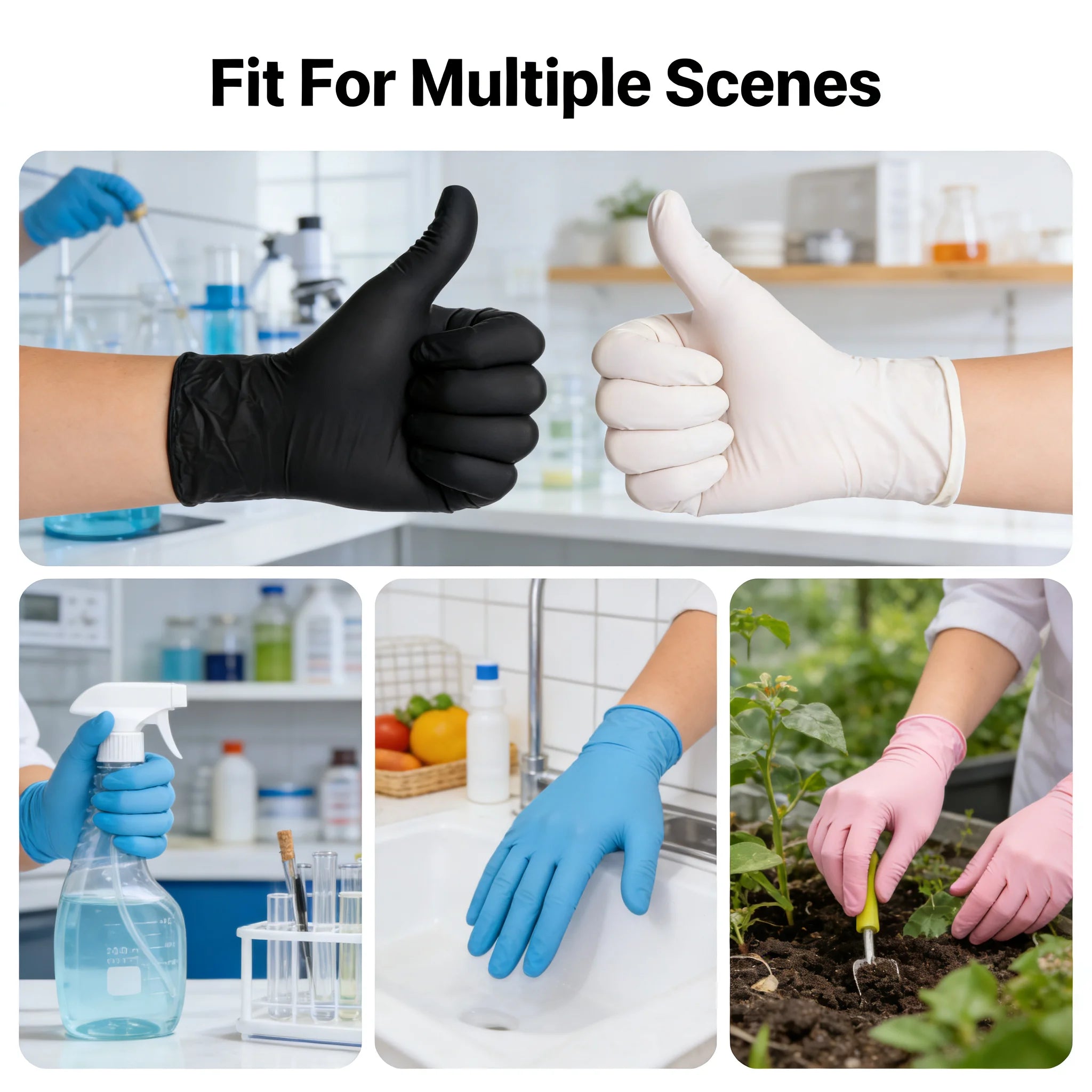 100 PCS Nitrile Gloves, Thickened, Cleaning, Hairdressing, Waterproof