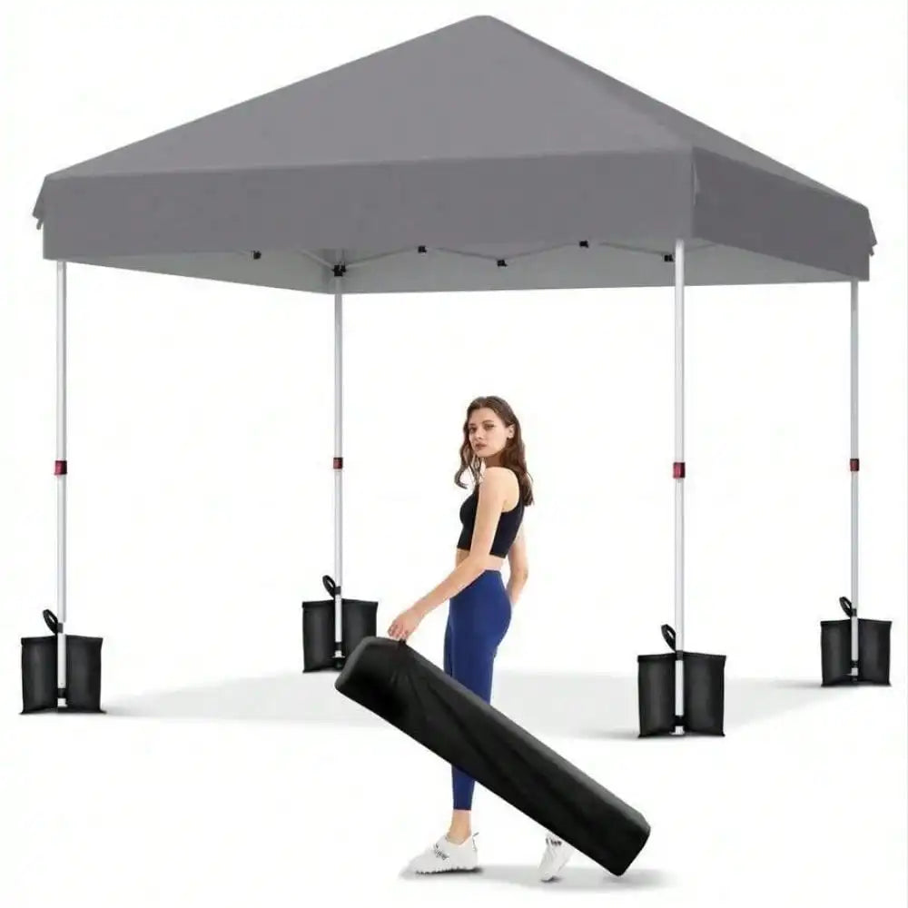 10x10 FT Pop Up Canopy Tent, Adjustable, 4 Sandbags, Carry Bag
