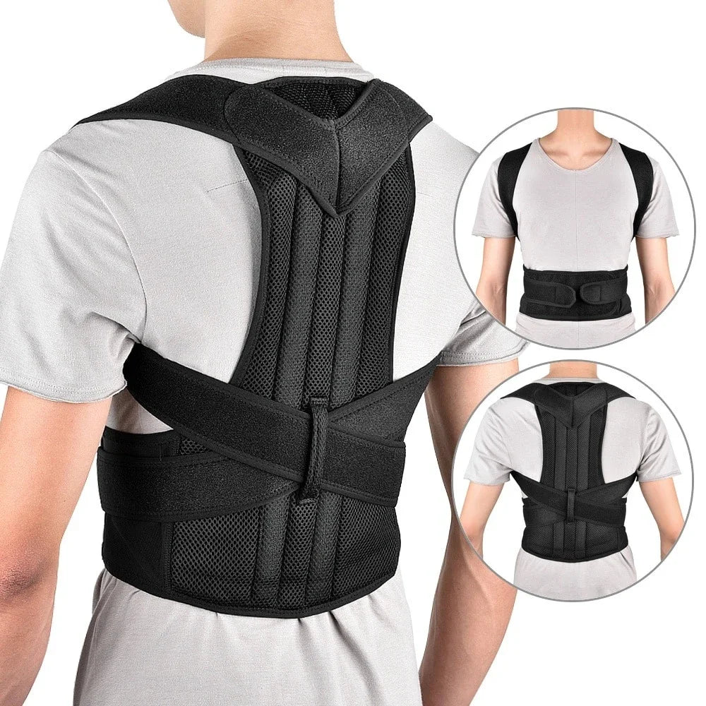 Reinforced, Belt Lumbar, Column Posture, Corrector Vest,  Adjustable