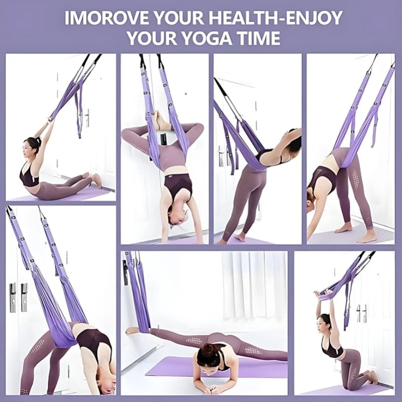 Luxury Purple Aerial Yoga Rope - Soft Fabric