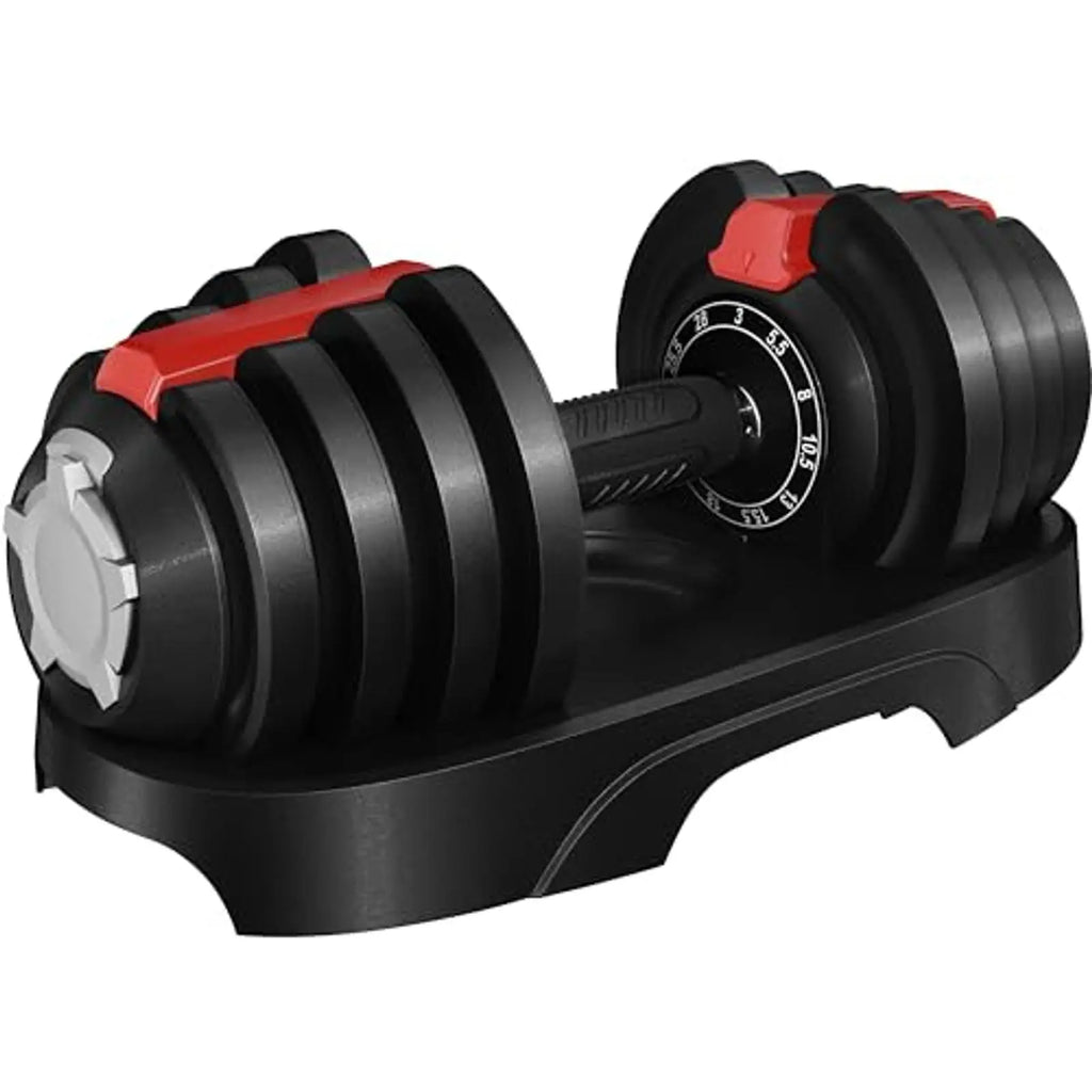 Adjustable Dumbbell Set 28/40/52.5/90LBS, Anti-Slip Handle & Tray,