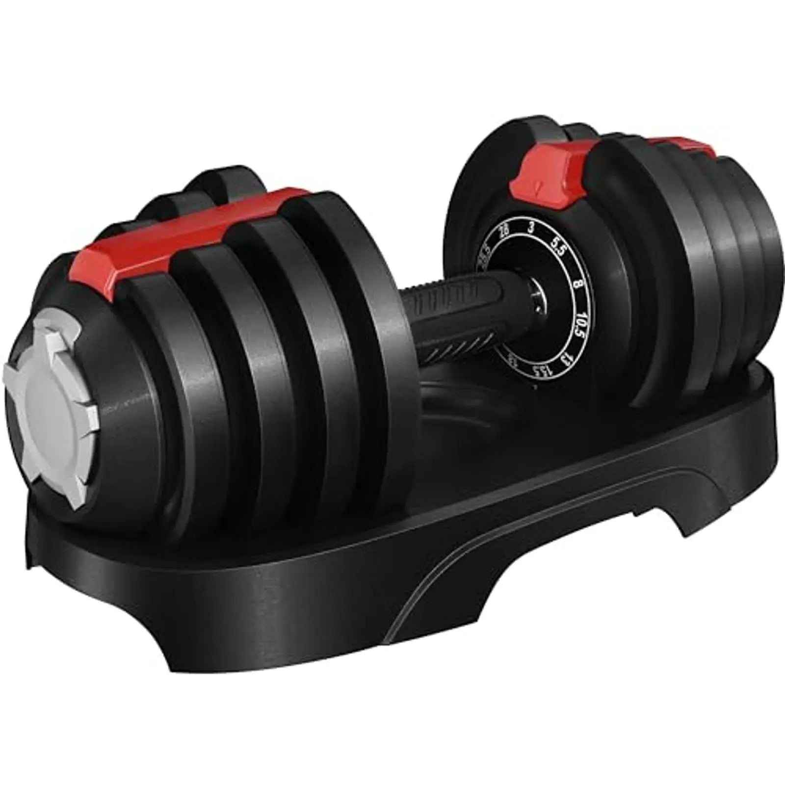 Adjustable Dumbbell Set 28/40/52.5/90LBS, Anti-Slip Handle & Tray,