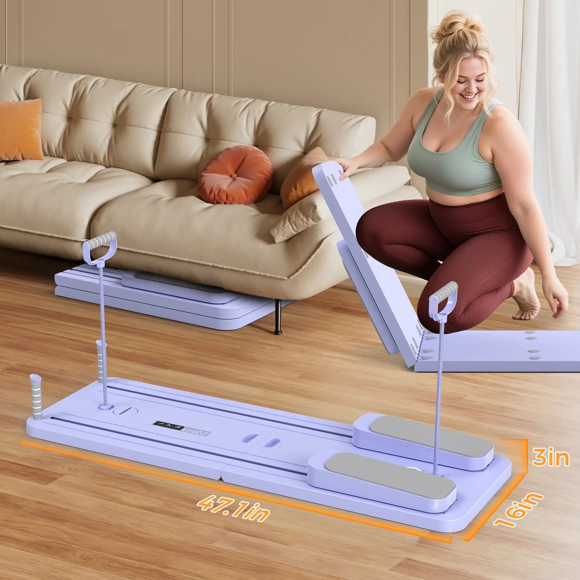 5 in 1 Folding Board Pilates, Reformer Set, 300 LBS Weight Capacity