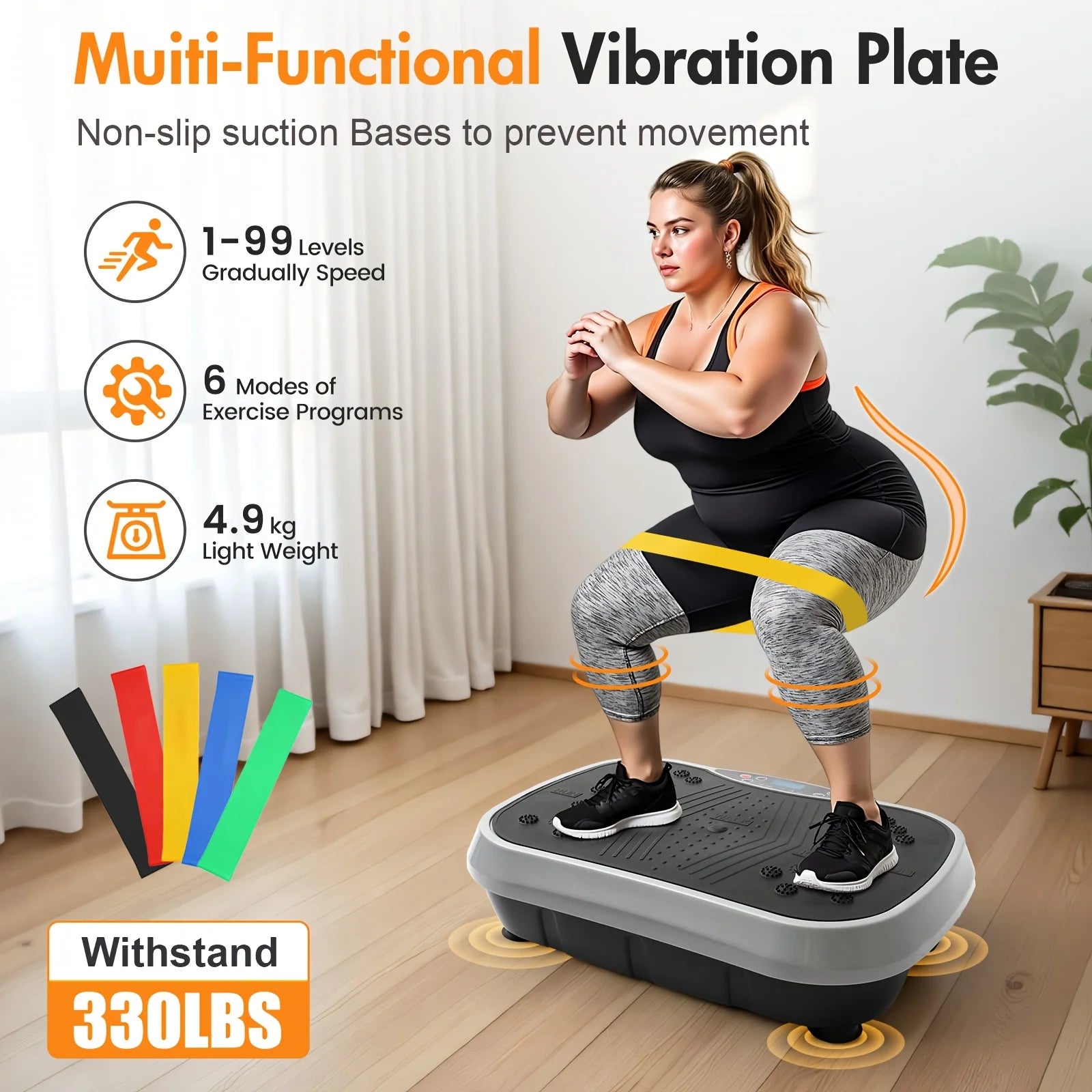 Magnetic Vibration Plate Exercise Machine: 200 Speeds
