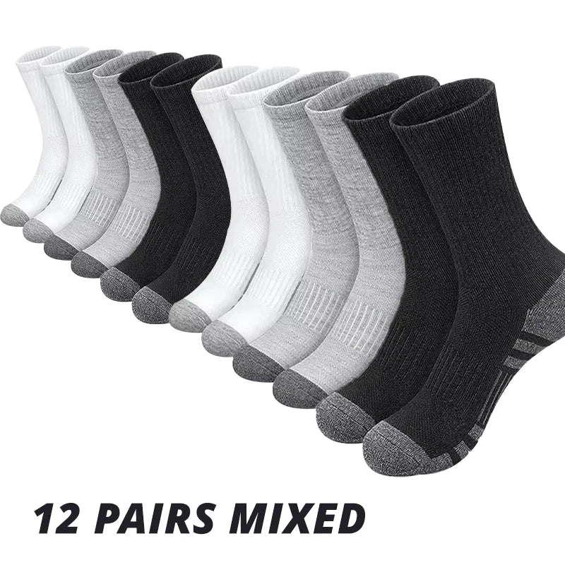 6/12 Pairs Men's Outdoor Gym Socks Football