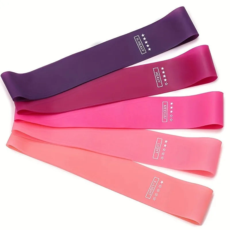 5 Pcs Pink Resistance Bands Set