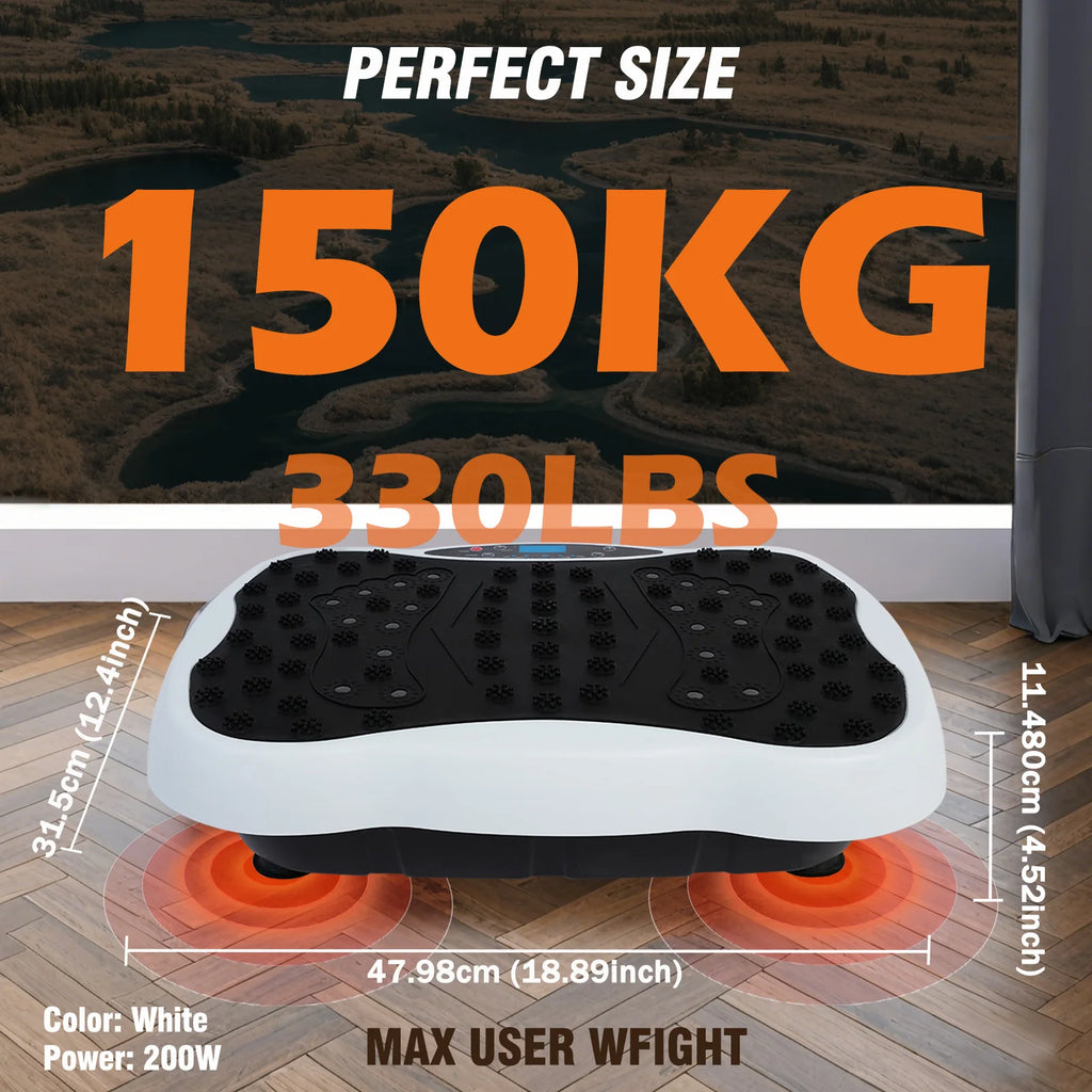 Vibration Plate Exercise Machine, 330lbs, Resistance Bands