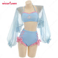 Women Blue Bunny Pattern Swimwear Bathing Suit