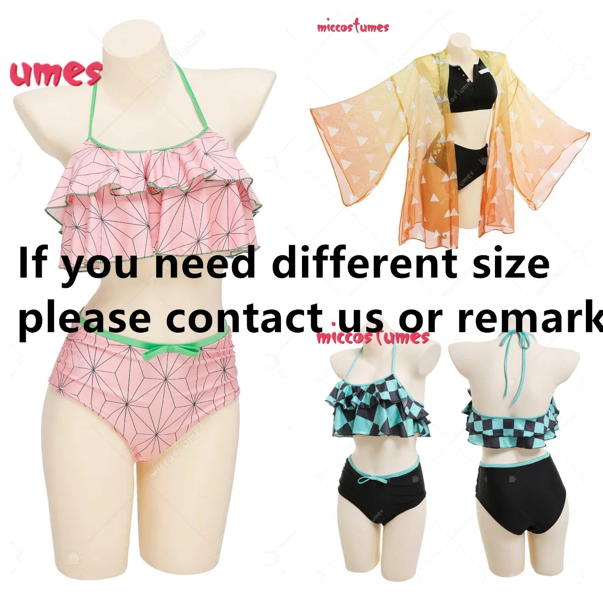 Cosplay, Swimsuit, Lace Up Bathing Suit, Cover Up