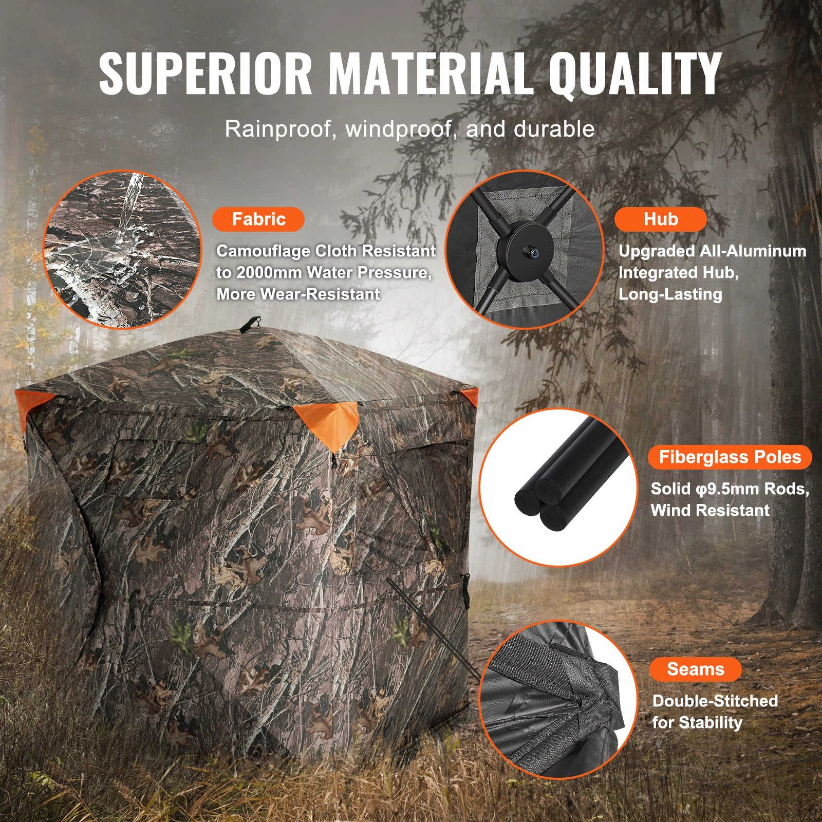 Hunting, 270° Ground Blind, 2-3 Person, Pop Up, Bag