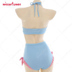 Women Blue Bunny Pattern Swimwear Bathing Suit