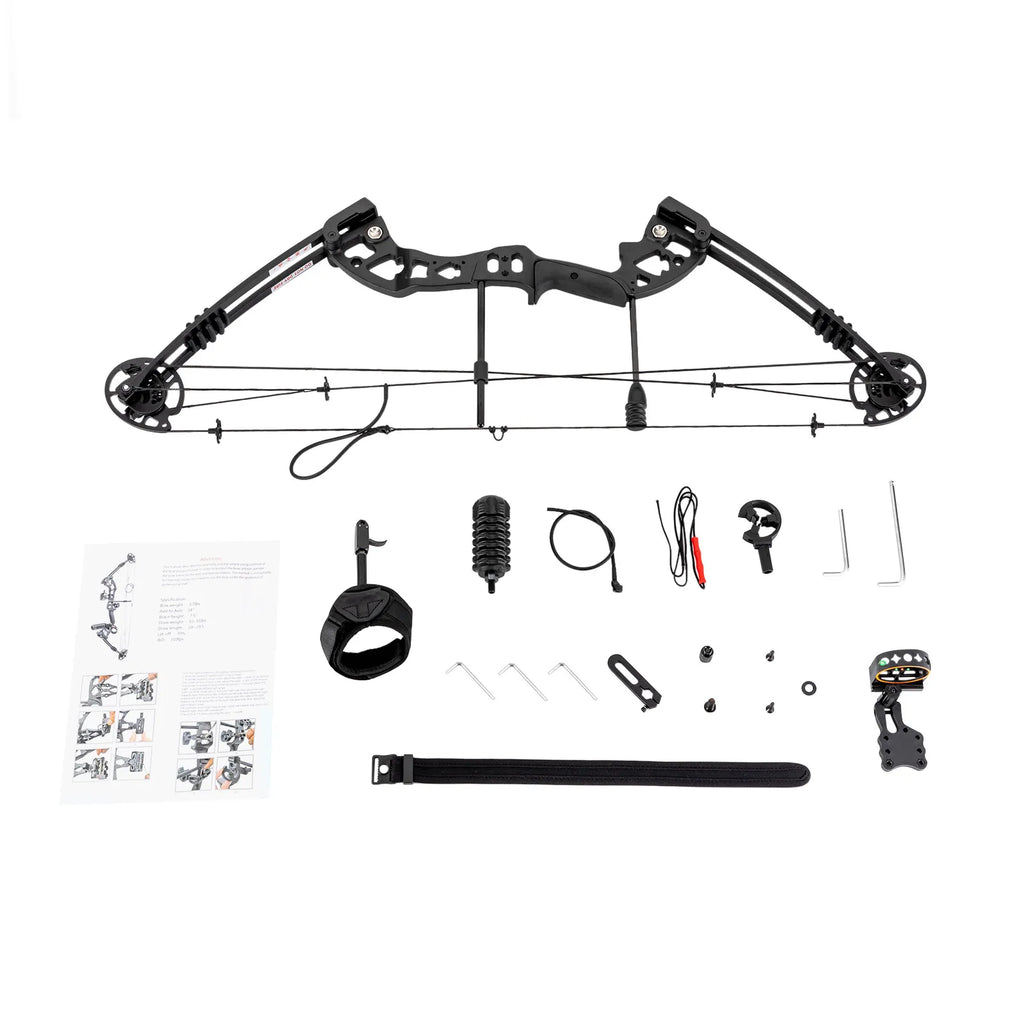 30-55 lbs Compound Bow, Adjustable Draw Weight and Length, with 3-Pin Sight, 12 Arrows, Complete Arch Set for Adults, Right Hand