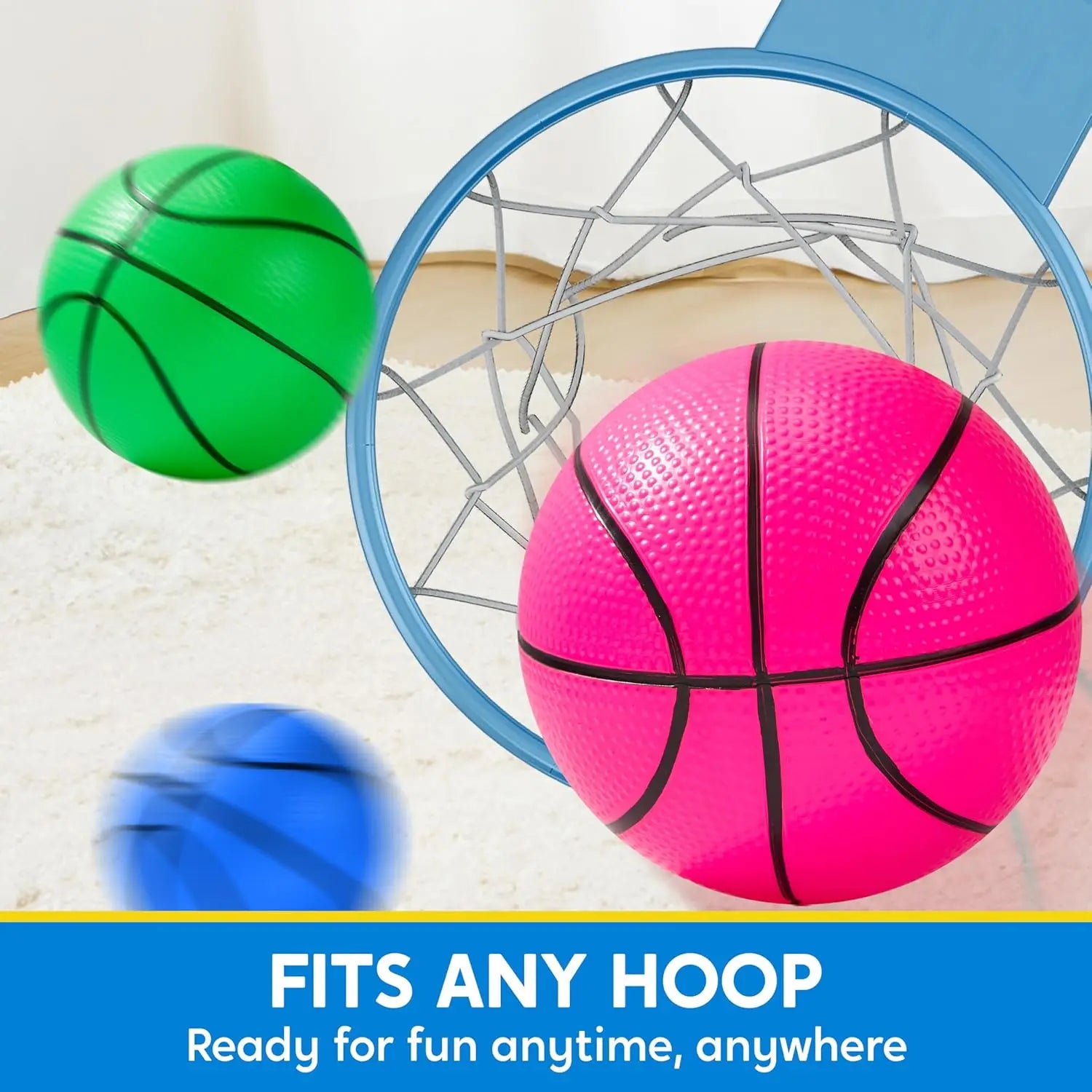 6 PCS Mini Basketballs, 5 inches, Ball Basketball Hoop, Rubber