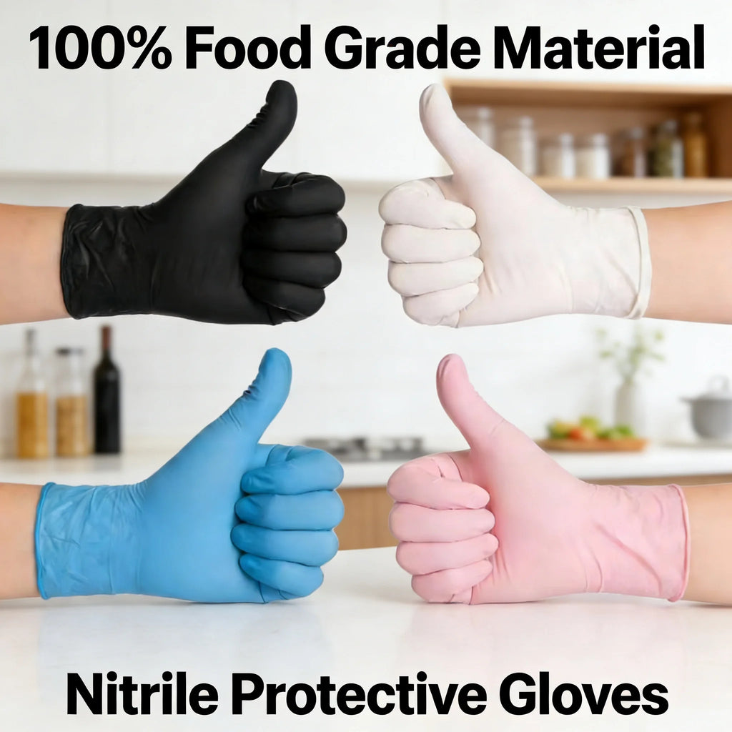 100 PCS Nitrile Gloves, Thickened, Cleaning, Hairdressing, Waterproof