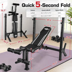 Squat Rack - 900LBS Adjustable Bench Press with Leg Extension and Leg Curl Incline Decline Flat Workout