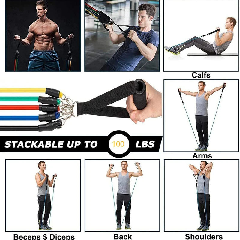 Resistance Bands Set Bodybuilding Home Gym Equipment