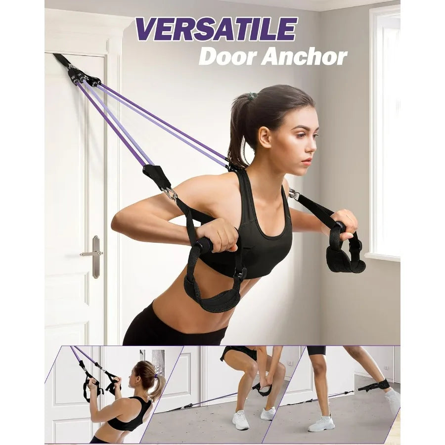Pilates Bar, Resistance Bands, Unisex, Stainless Steel
