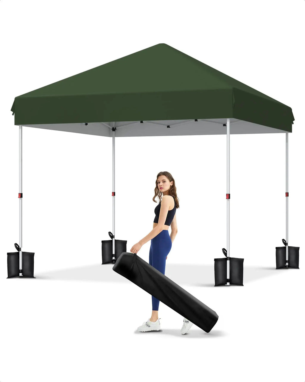 10x10 FT Pop Up Canopy Tent, Adjustable, 4 Sandbags, Carry Bag