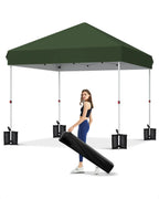 10x10 FT Pop Up Canopy Tent, Adjustable, 4 Sandbags, Carry Bag
