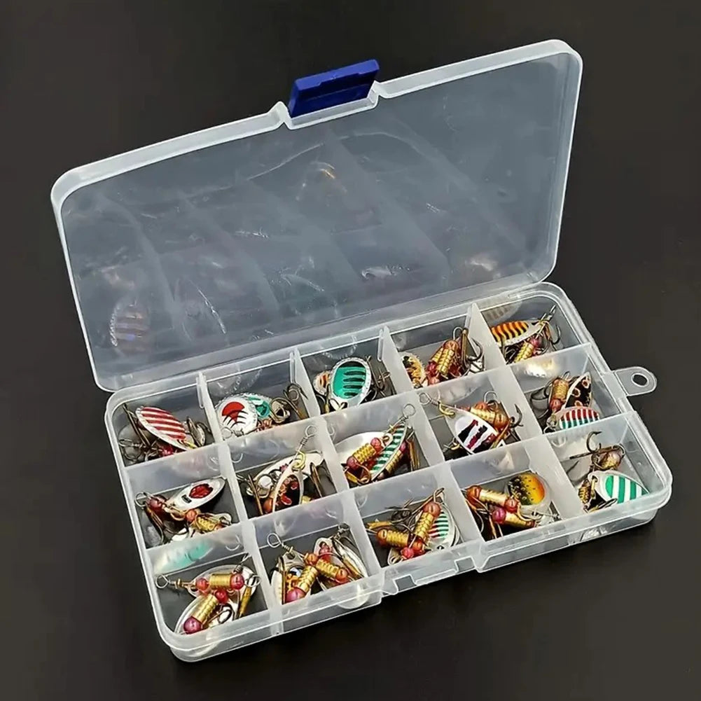 30pcs Metal Spoon Spinner Fishing Lure, Treble Hook