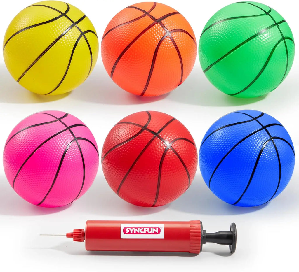 6 PCS Mini Basketballs, 5 inches, Ball Basketball Hoop, Rubber
