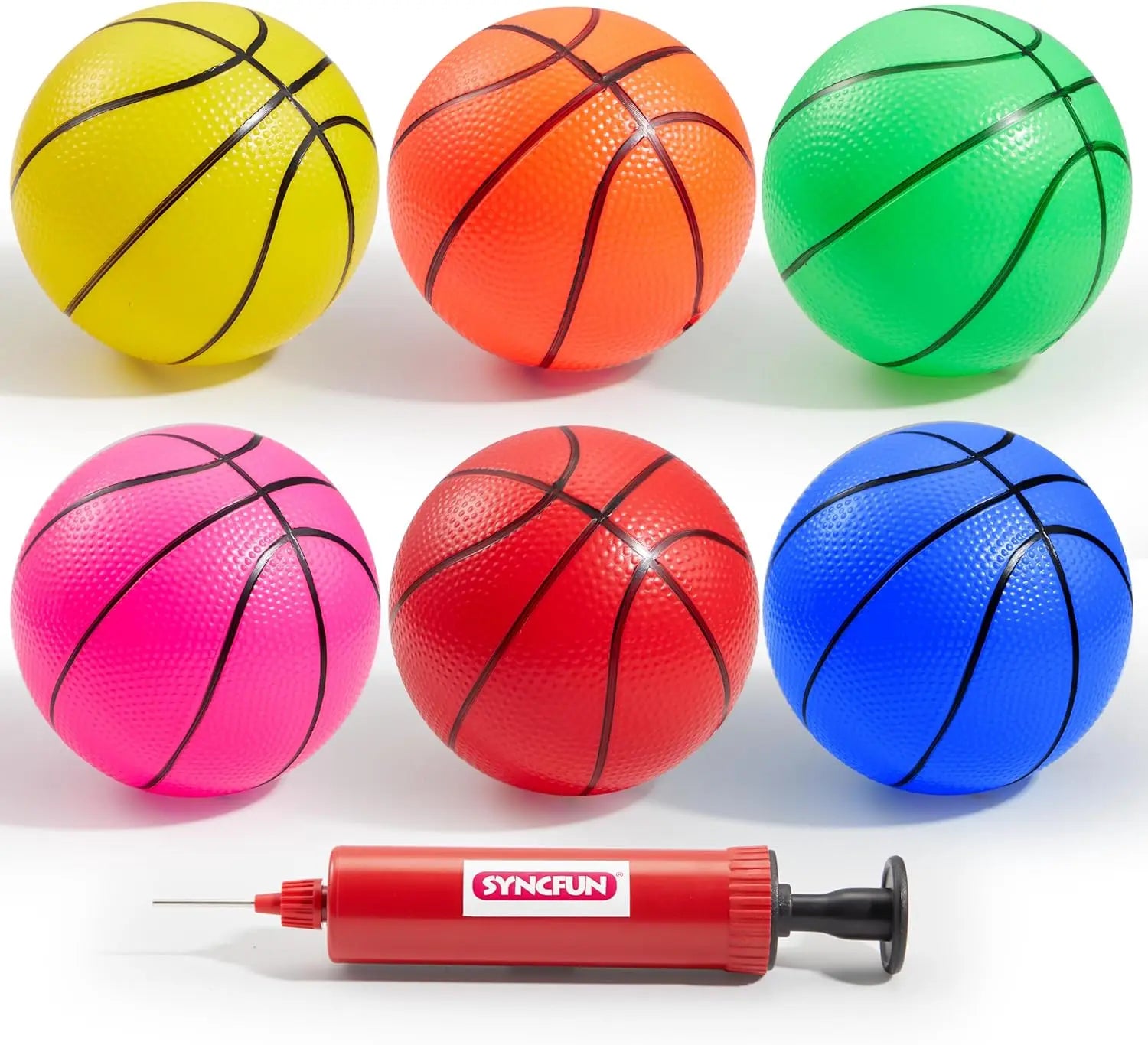 6 PCS Mini Basketballs, 5 inches, Ball Basketball Hoop, Rubber