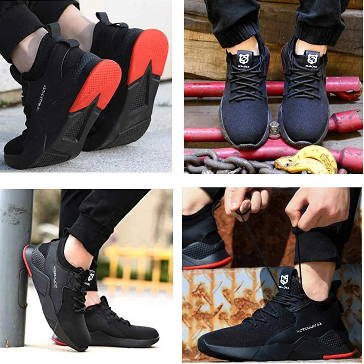 Men Work Safety Shoes Steel Toe Shoes